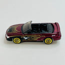 1999 Hot Wheels 96 Mustang 1058 rojo oscuro metálico LW - Loose