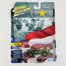 2018 Johnny Lightning D-Day 75 Years Limited Edition 1/2,500 WWII Dodge WC57 Command Car de la Segunda Guerra Mundial verde militar Llantas de Goma