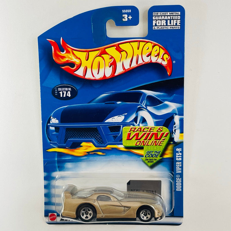 2002 Hot Wheels Dodge Viper GTS-R 174 dorado metálico 5SP