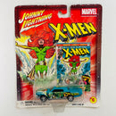 2002 Johnny Lightning Marvel X-Men Custom Lincoln Continental turquesa con Tarjeta de Comic