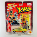 2002 Johnny Lightning Marvel X-Men 55 Chrysler C-300 amarillo con Tarjeta de Comic