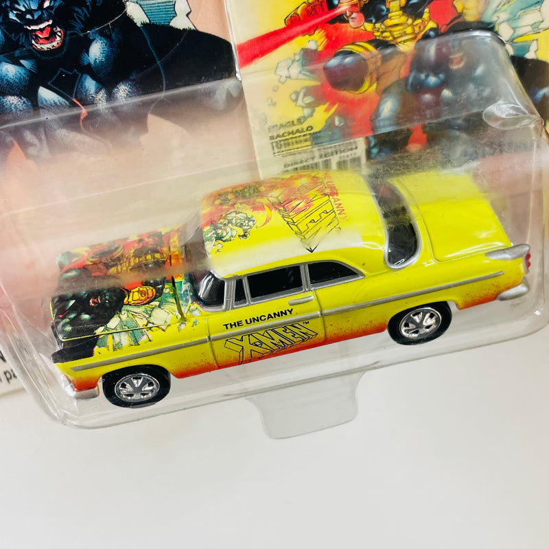 2002 Johnny Lightning Marvel X-Men 55 Chrysler C-300 amarillo con Tarjeta de Comic