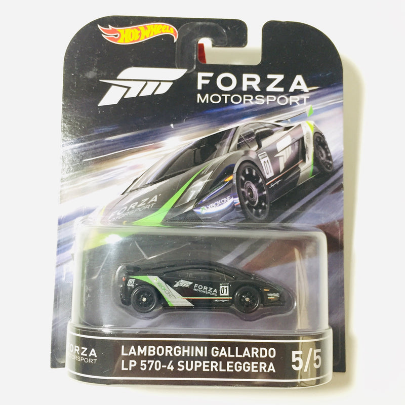 2016 Hot Wheels Entertainment Forza Motorsport Lamborghini Gallardo LP 570-4 Superleggera negro Llantas de Goma RR