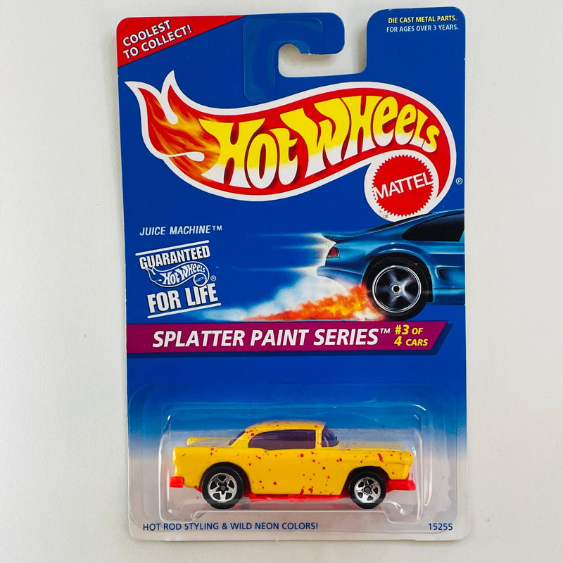 1996 Hot Wheels Splatter Paint Series 55 Chevy naranja 5SP - Juice Machine en Tarjeta