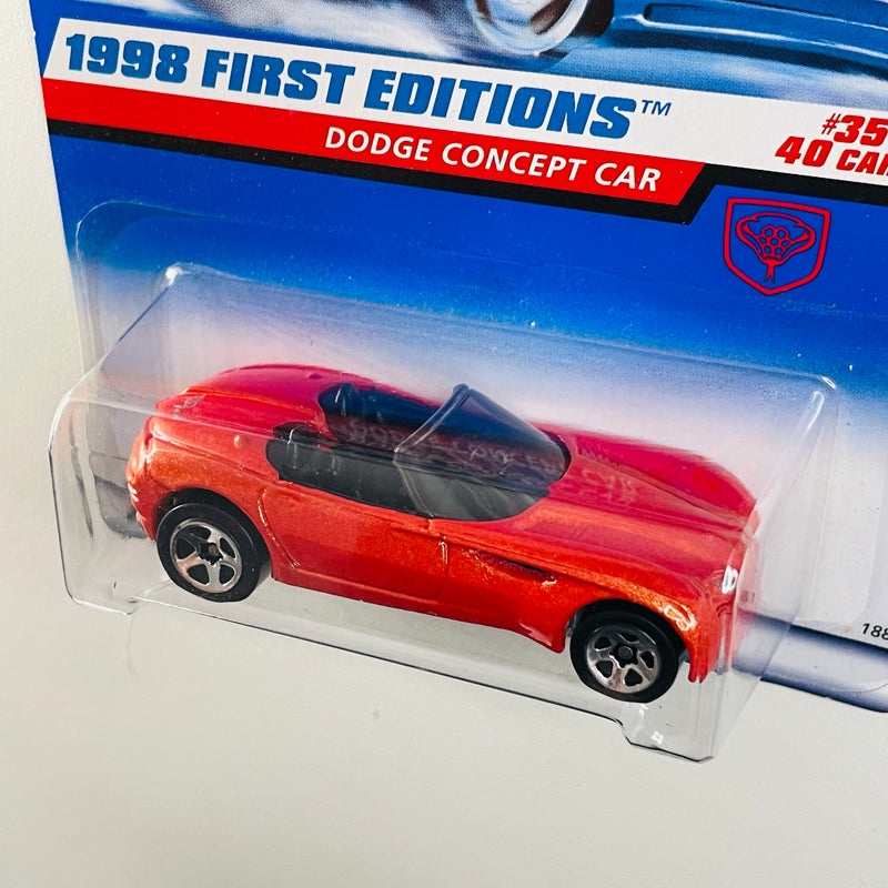 1998 Hot Wheels First Editions Dodge Concept Car naranja metálico 5SP base ZAMAC