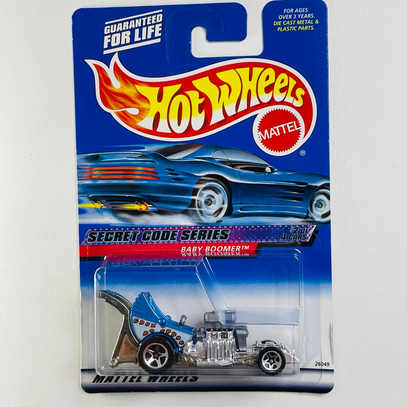 2000 Hot Wheels Secret Code Series Baby Boomer azul metálico 5SP base ZAMAC