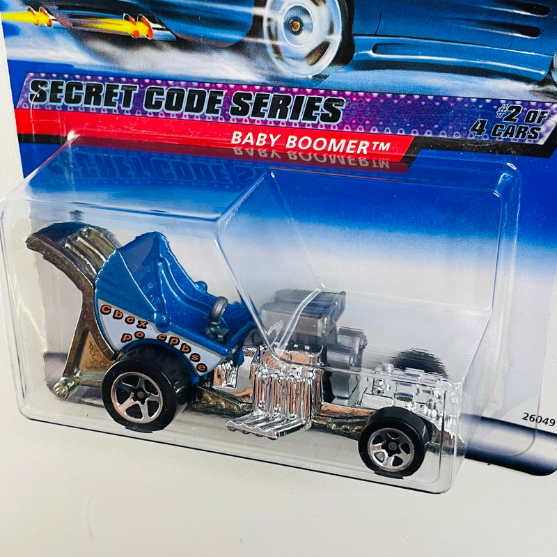 2000 Hot Wheels Secret Code Series Baby Boomer azul metálico 5SP base ZAMAC