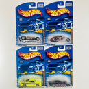 2001 Hot Wheels Skin Deep Series Colección Set de 4 - Super Comp Dragster, 41 Jeep Willys Coupe, Chevy Pro Stock Truck, Pro Stock Firebird Pontiac