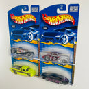 2001 Hot Wheels Skin Deep Series Colección Set de 4 - Super Comp Dragster, 41 Jeep Willys Coupe, Chevy Pro Stock Truck, Pro Stock Firebird Pontiac