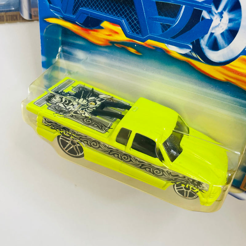 2001 Hot Wheels Skin Deep Series Colección Set de 4 - Super Comp Dragster, 41 Jeep Willys Coupe, Chevy Pro Stock Truck, Pro Stock Firebird Pontiac