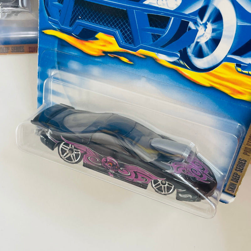 2001 Hot Wheels Skin Deep Series Colección Set de 4 - Super Comp Dragster, 41 Jeep Willys Coupe, Chevy Pro Stock Truck, Pro Stock Firebird Pontiac