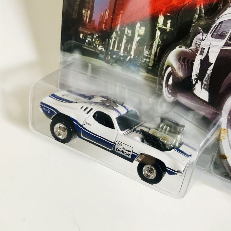 2000 Hot Wheels Cop Rods Detroit Police Rodger Dodger Exclusivo KB Toys blanco Llantas de Goma RR