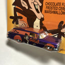 2014 Hot Wheels Pop Culture General Mills Count Chocula 59 Chevy Delivery morado Redline Llantas de Goma RR base ZAMAC