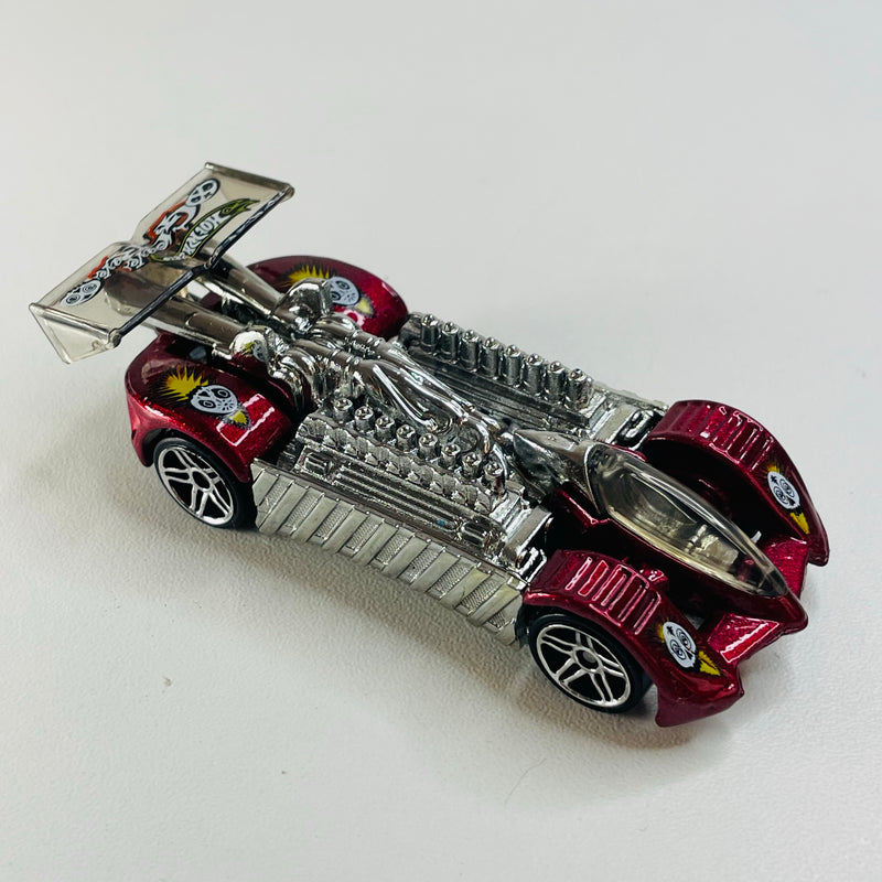 2002 Hot Wheels Grave Rave Krazy 8s 100 rojo PR5 base ZAMAC - Loose