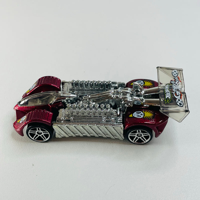 2002 Hot Wheels Grave Rave Krazy 8s 100 rojo PR5 base ZAMAC - Loose