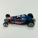2003 Hot Wheels First Editions Tire Fryer 034 azul metálico 5SP con SK5 base ZAMAC - Loose