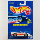 1993 Hot Wheels New Paint Style Custom Corvette 200 blanco UH variante Tampos con Borde Delgado