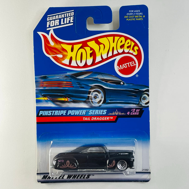 1999 Hot Wheels Pinstripe Power Series Tail Dragger 41 Ford Coupe negro LW base ZAMAC