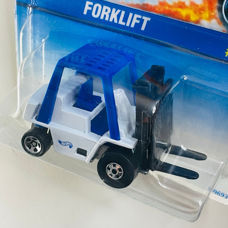 1998 Hot Wheels CAT Forklift 642 blanco BW con 5SP base ZAMAC