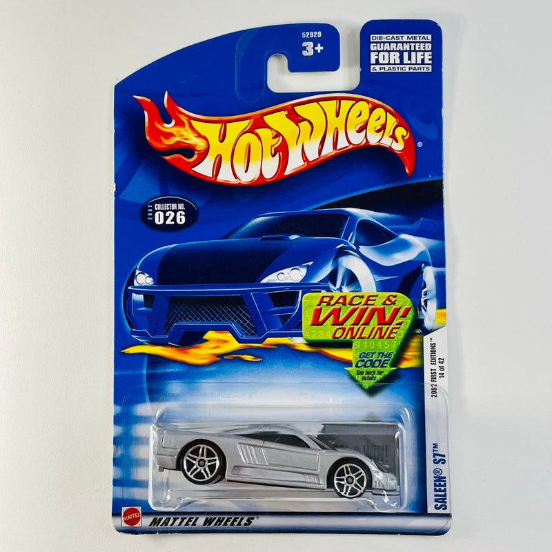 2002 Hot Wheels First Editions Saleen S7 026 plata metálico PR5