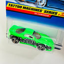 1998 Hot Wheels Tattoo Machines Series 93 Camaro verde fluorescente SB