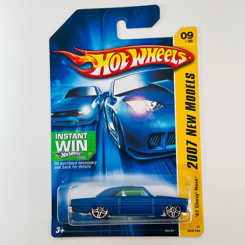 2007 Hot Wheels New Models 67 Chevy Nova azul metálico PR5