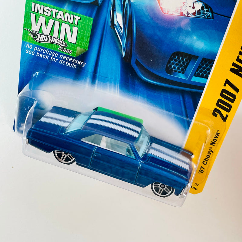 2007 Hot Wheels New Models 67 Chevy Nova azul metálico PR5