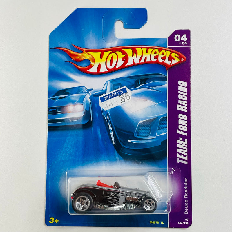 2008 Hot Wheels Team Ford Racing Ford Deuce Roadster gris metálico 5SP base ZAMAC