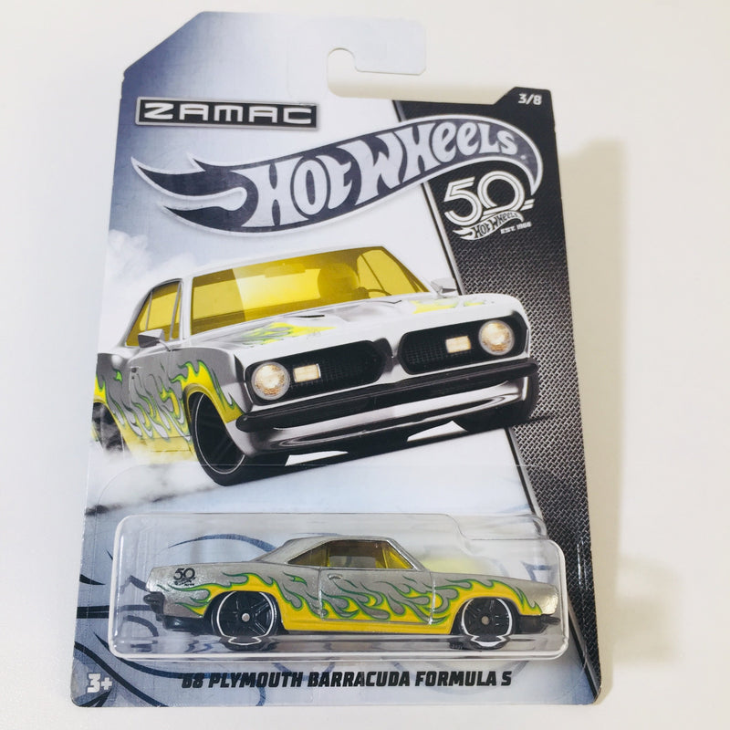 2018 Hot Wheels 50 Aniversario Zamac Flames 68 Plymouth Barracuda Formula S ZAMAC PR5