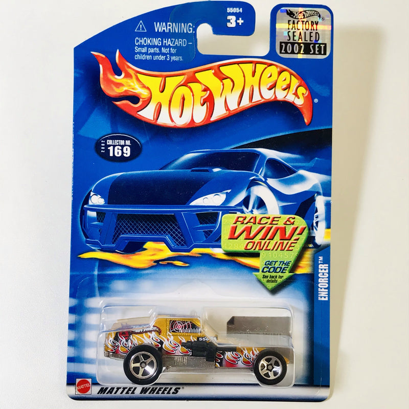 2002 Hot Wheels Factory Sealed Enforcer 169 dorado 5SP base ZAMAC