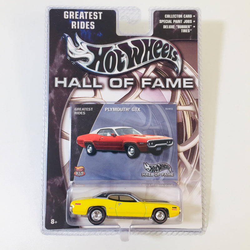 2003 Hot Wheels Hall of Fame Greatest Rides Plymouth GTX amarillo Llantas de Goma redline RR
