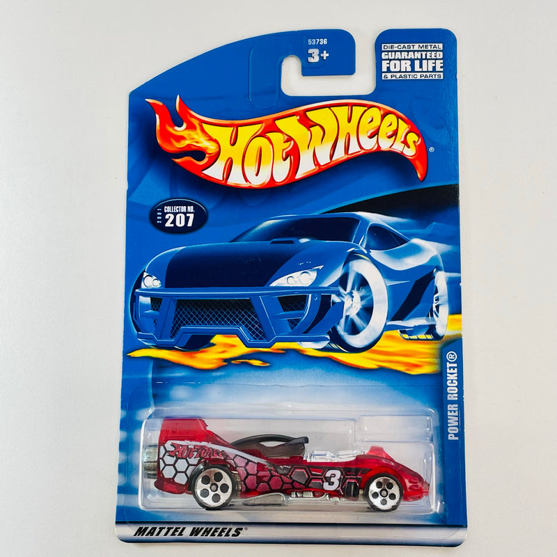 2001 Hot Wheels Power Rocket 207 rojo 5DOT base ZAMAC