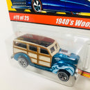2005 Hot Wheels Classics Series 1 1940's Woodie Ford turquesa spectraflame 5SP base ZAMAC