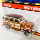 2005 Hot Wheels Classics Series 1 1940's Woodie Ford naranja spectraflame 5SP base ZAMAC