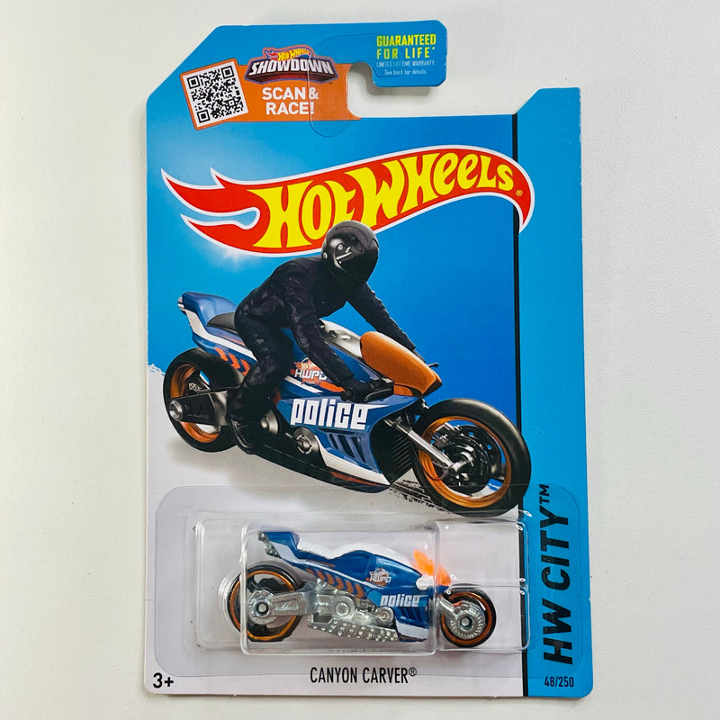 2015 Hot Wheels HW City Canyon Carver azul MC3 base ZAMAC