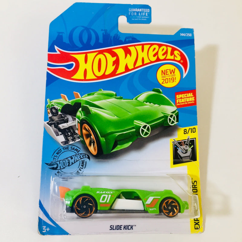 2019 Hot Wheels Experimotors Slide Kick verde RA6