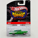 2010 Hot Wheels Larry's Garage 58 Ford Edsel verde metálico con blanco Llantas de Goma RR base ZAMAC