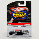 2010 Hot Wheels Larry's Garage 58 Ford Edsel negro metálico Llantas de Goma RR base ZAMAC