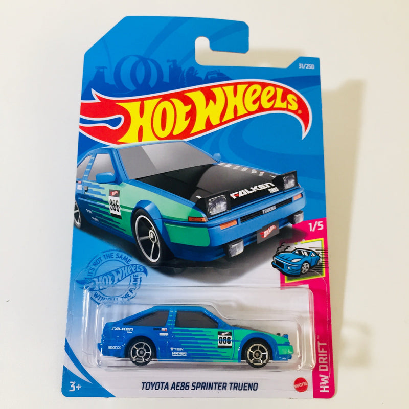 2021 Hot Wheels HW Drift Toyota AE86 Sprinter Trueno azul OH5