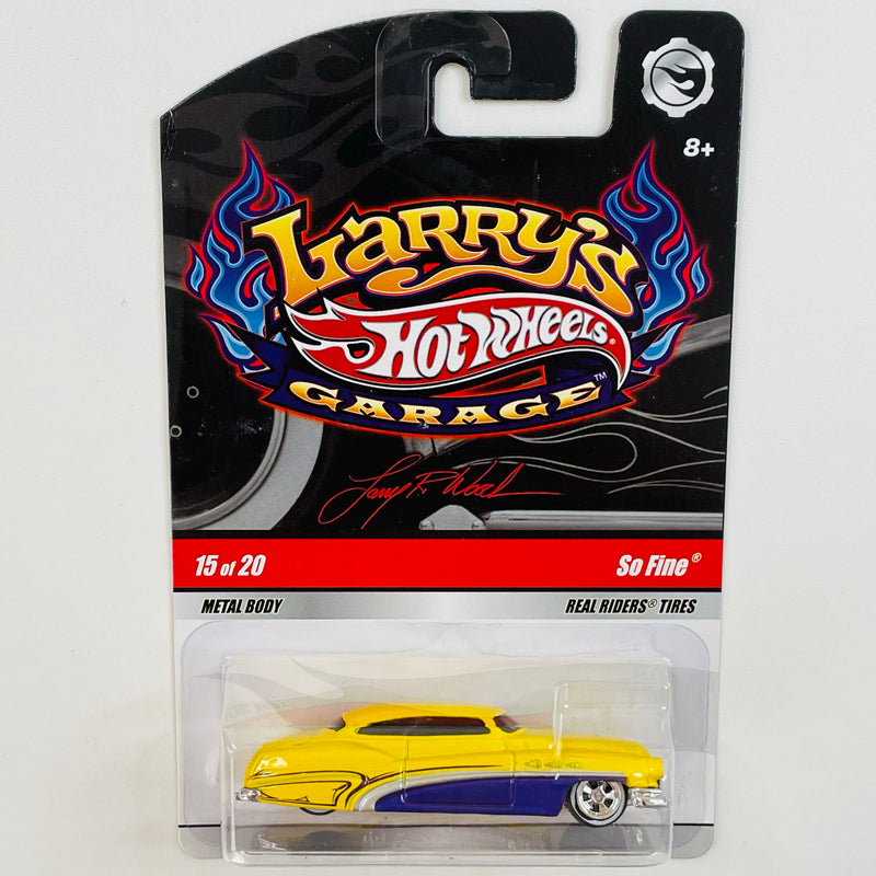 2009 Hot Wheels Larry's Garage Buick So Fine amarillo metálico Llantas de Goma RR