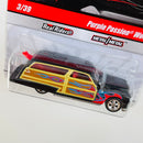 2010 Hot Wheels Larry's Garage Purple Passion Woodie 49 Mercury Woody Wagon negro con flamas Llantas de Goma RR base ZAMAC