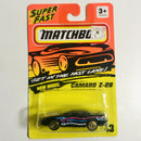 1994 Matchbox Super Fast New Model Camaro Z-28 43 negro tampo en capó aros dorados Primera Edición