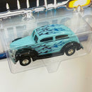 2002 Hot Wheels Motor City Classics Fat Fendered 40 Ford turquesa Llantas de Goma RR base ZAMAC