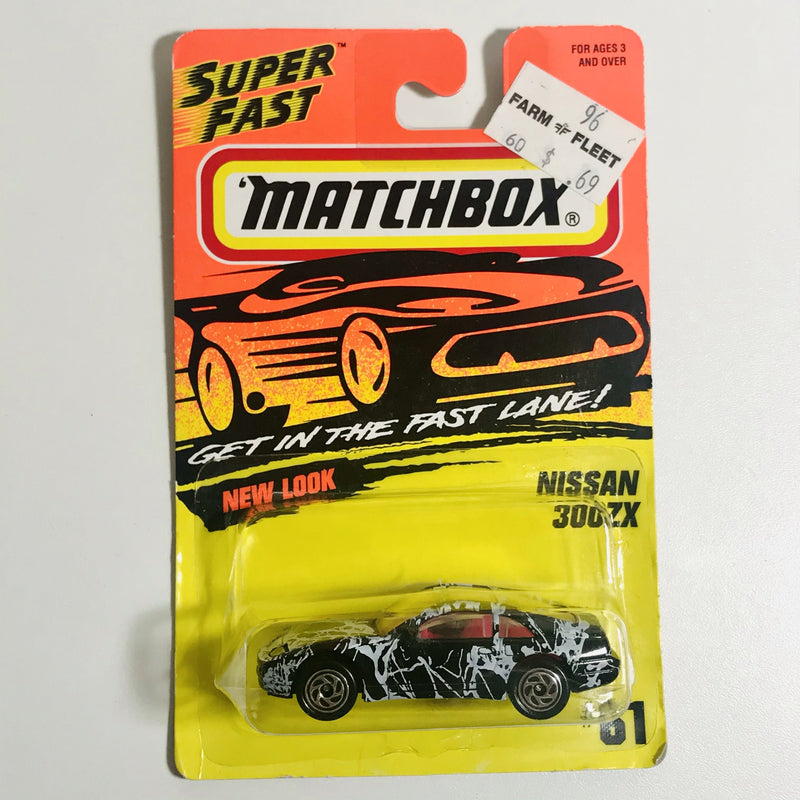 1996 Matchbox Super Fast Nissan 300ZX 61 negro con blanco