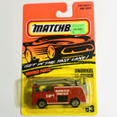 1996 Matchbox Moving Parts Snorkel Fire Truck 63 rojo