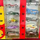 2008 Hot Wheels 40 Years of Hot Wheels Set Colección Set de 40 - Sweet 16, GMC Motorhome, 65 Mustang, Volkswagen Drag Bus y más