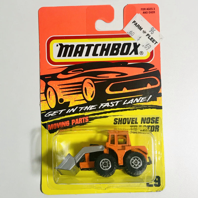 1996 Matchbox Moving Parts Shovel Nose Tractor 29 naranja