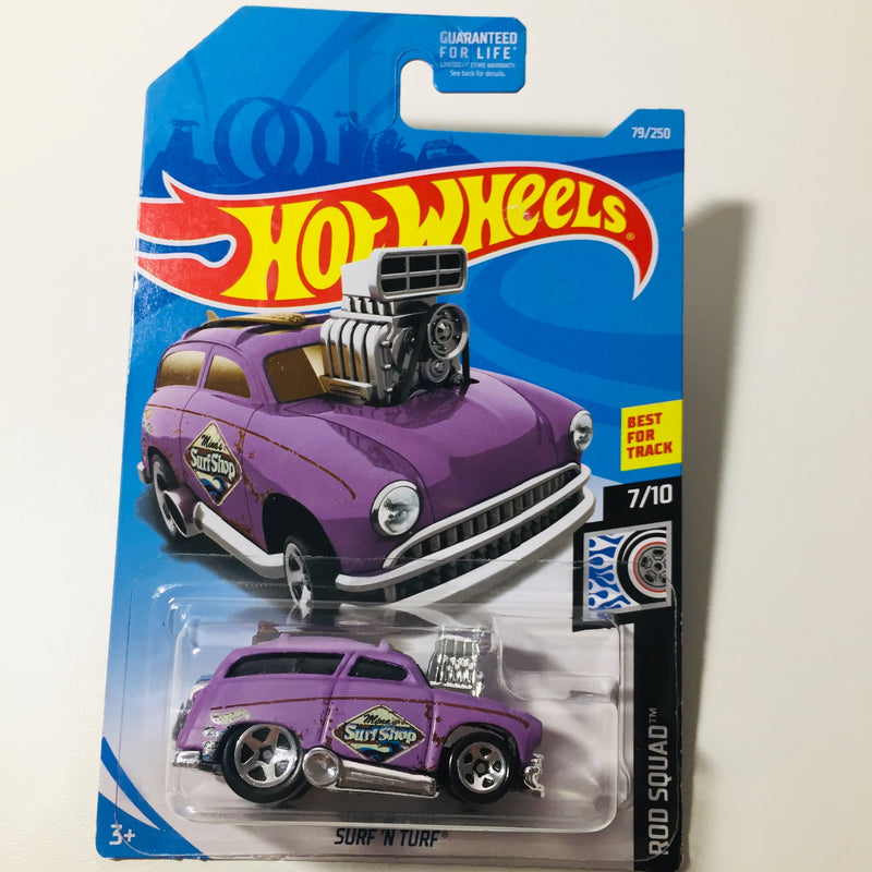 2019 Hot Wheels Rod Squad Surf N Turf lavanda 5SP