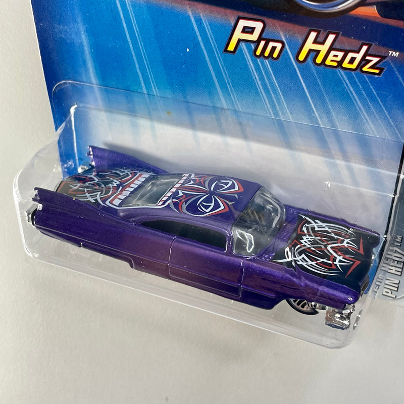 2005 Hot Wheels Pin Hedz 1959 Cadillac 091 morado metálico LW