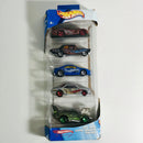 2004 Hot Wheels HW Racing 5 Pack Set de 5 - Dodge Viper GTS-R, Ford Thunderbolt, Custom Cougar, Vairy 8, 1970 Dodge Charger Daytona